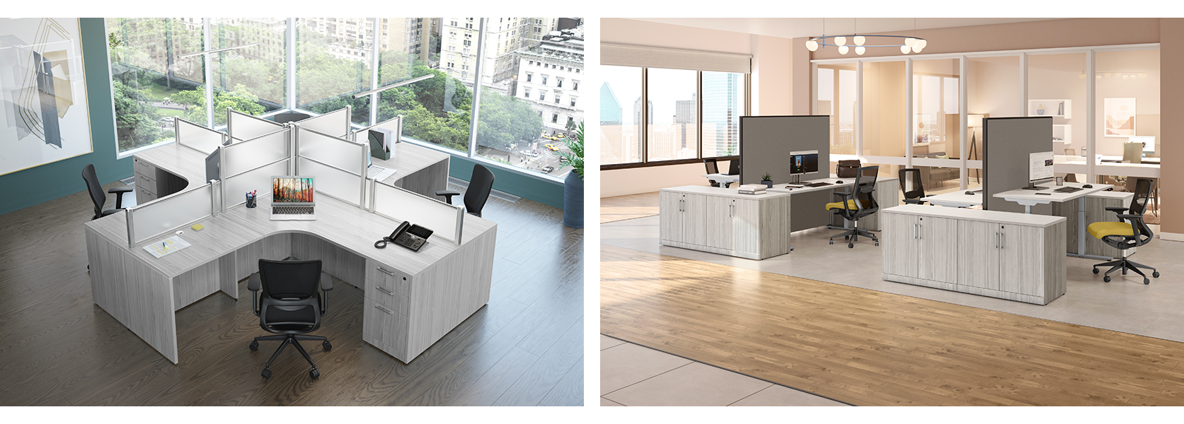 Room scene images of silver birch